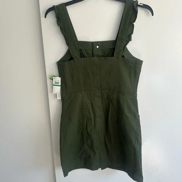 Tinseltown Olive Ruffle-Strap Button Mini Dress - Picture 8 of 12